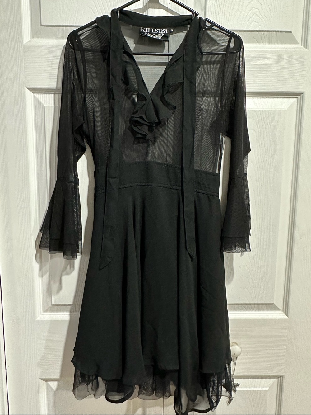 Killstar Mesh Tie top Flowy sleeve witchy dress